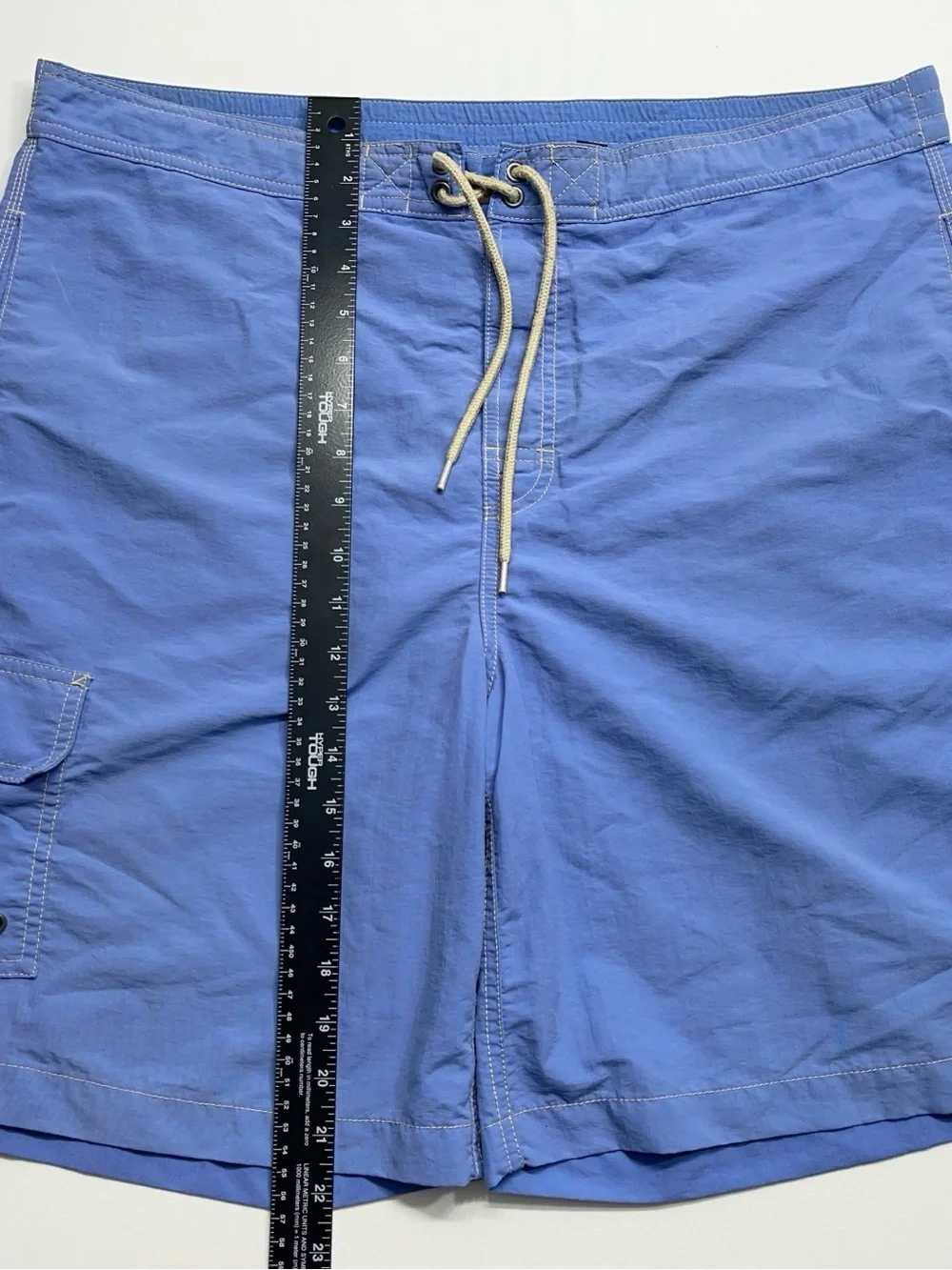 Polo Ralph Lauren Swim Board Shorts Mens Size Large Blue Lined Cargo Yellow Pony